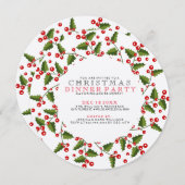 Groene en rode kerst — Grote uitnodiging (Voorkant / Achterkant)