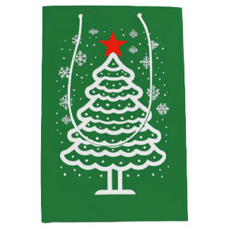 Groene en rode kerst medium cadeauzakje