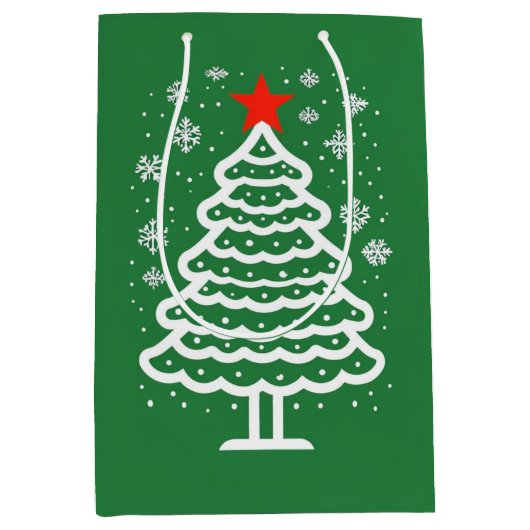 Groene en rode kerst medium cadeauzakje (Voorkant)