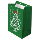 Groene en rode kerst medium cadeauzakje (Achterkant Gekanteld)