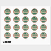 Groene en Rode Kerst Meteen Liefde Gemaakt Voedsel Ronde Sticker (Vel)