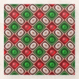 Groene en rode kerst Snoep Onderzetters