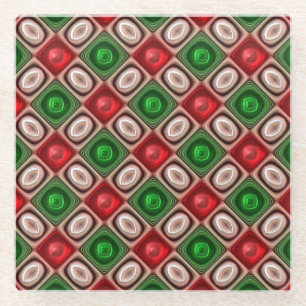 Groene en rode kerst Snoep Onderzetters