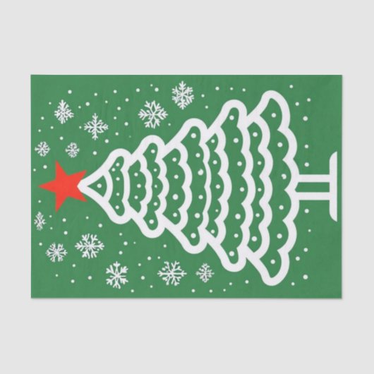 Groene en rode kerst tissuepapier (Voorkant)