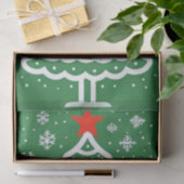 Groene en rode kerst tissuepapier (Geschenk)