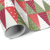 Groene en rode kerstbomen cadeaupapier (Rol Hoek)