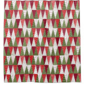 Groene en rode kerstbomen douchegordijn (Voorkant)