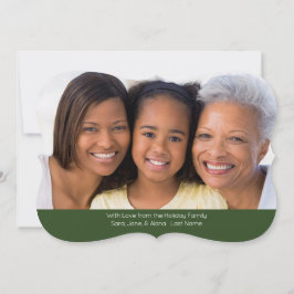 Groene en rode kerstboom, tweezijdige fotokaart feestdagenkaart