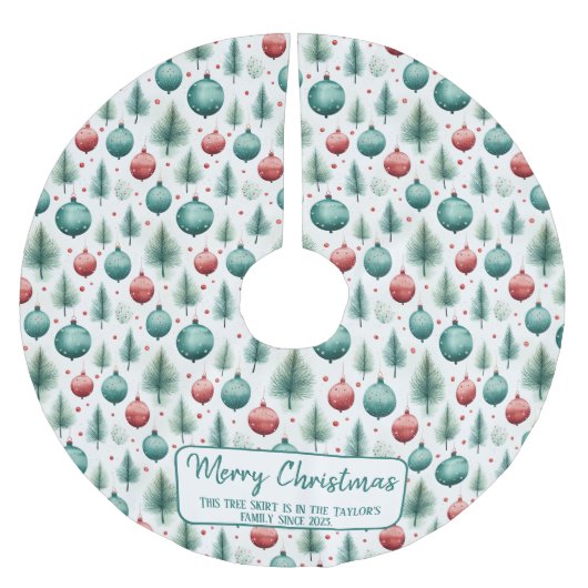 Groene en rode kerstpatronen - kerstboom rok (Voorkant)