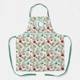 Groene en rode kerstpatronen - schort
