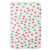 Groene en rode kerststippen badmat (Voorkant Verticaal)
