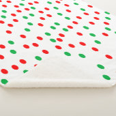 Groene en rode kerststippen sherpa deken (3/4)