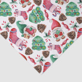 Groene en rode kerstsymbolen tissuepapier (Detail)