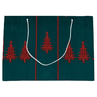 Groene en Rode Kristallen Kerstbomen Groot Cadeauzakje