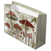 Groene en rode paddenstoelen groot cadeauzakje (Voorkant Gekanteld)