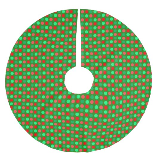 Groene en rode polka stippen op groen kerstboom rok (Voorkant)