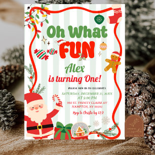 Groene en Rode Retro Kerstmis Winter Verjaardag Kaart