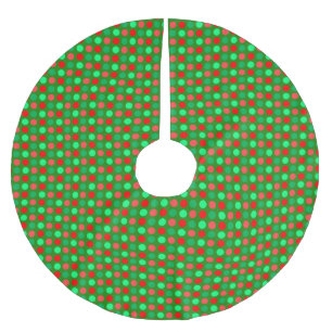 Groene en rode stippen op groen kerstboom rok