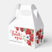 Groene en Rode Waterverf Bloemen Bruiloft Favor Bo Bedankdoosjes (Voorkant Zijde)