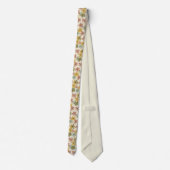 Groene en Roze Bloemen Monogrammed Necktie Stropdas (Achterkant)