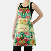  groene en roze bloemen schort (Insitu)