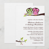 Groene en Roze bruiloft Kaart (Voorkant / Achterkant)