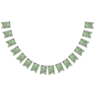 Groene en roze bruiloft vlaggetjes