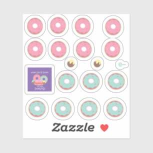 Groene en Roze Gebakken Donut Planner Stickers