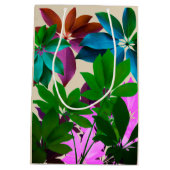 Groene en roze lederen tas medium cadeauzakje (Achterkant)