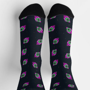Groene en roze ruimteraketsokken sokken