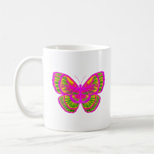 Groene en roze vlinder koffiemok