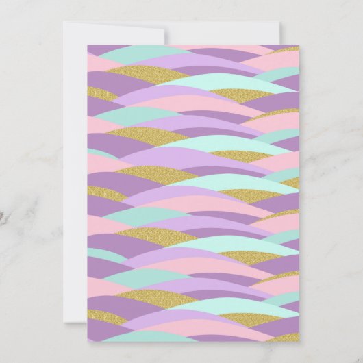 Groene en Roze Zeemeermin Verjaardag Uitnodiging (Achterkant)