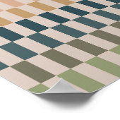 Groene en terracotta strepen poster (Hoek)