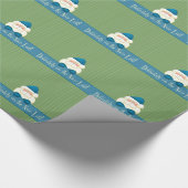 Groene en turquoise Santa Nice List Cadeaupapier (Hoek)