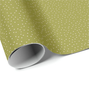 Groene en Warme Witte Polka Dot Verzadigde Tiny Cadeaupapier