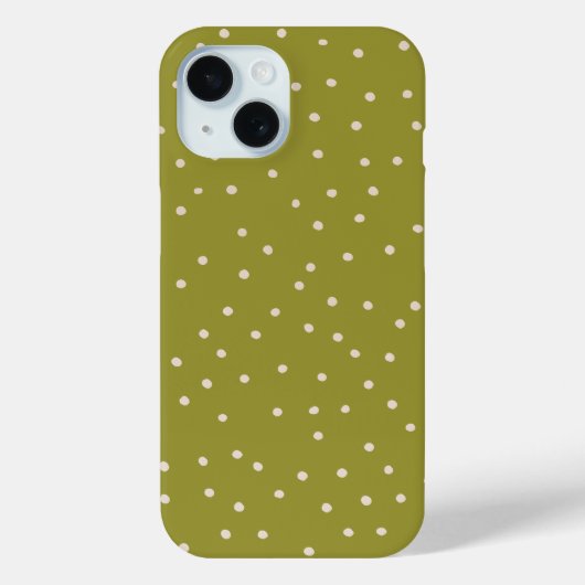 Groene en Warme Witte Polka Dot Verzadigde Tiny Case-Mate iPhone Case (Achterkant)