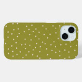 Groene en Warme Witte Polka Dot Verzadigde Tiny Case-Mate iPhone Case (Achterkant (horizontaal))