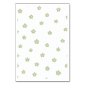 Groene en witte aanpasbare trouwtafel nummertje kaart (Achterkant)
