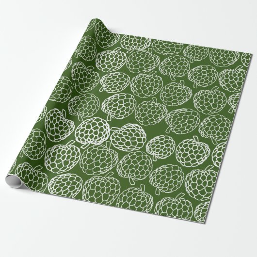 Groene en witte appels met handschrift cadeaupapier (Uitgerold)