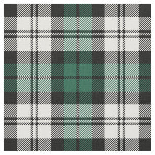 Groene en Witte Black Watch Tartan Plaid Vakantie Stof