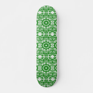 Groene en witte bloem skateboard