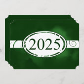 Groene en Witte Bloemen Button 2025 Kaart (Voorkant / Achterkant)