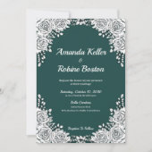 Groene en Witte Bloemige Trouw Uitnodiging (Voorkant)