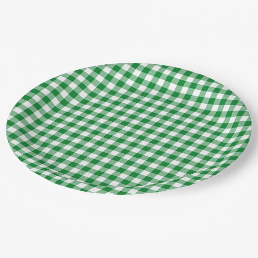 Groene en Witte Buffalo Checkplaid Papieren Bordje (Gekanteld)