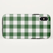 Groene en witte Buffalo Plaid iPhone X Hoesje (Achterkant (horizontaal))