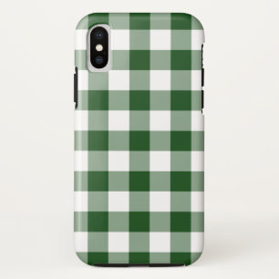 Groene en witte Buffalo Plaid iPhone X Hoesje