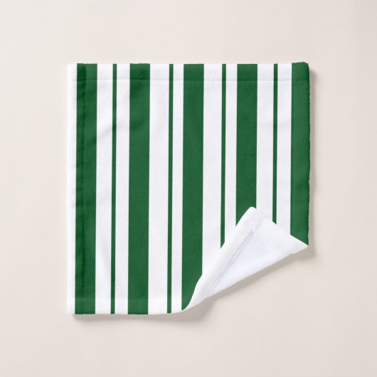 Groene en witte Candy Cane Stripes Bad Handdoek (Wasdoekje)