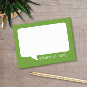 Groene en Witte Cartoon Bubble met naam Post-it® Notes
