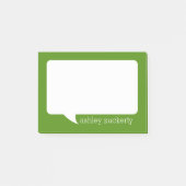 Groene en Witte Cartoon Bubble met naam Post-it® Notes (Voorkant)