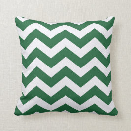 Groene en witte Chevron Stripes Kussen